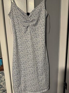 Windsor White Mini Dress with Blue Floral Print